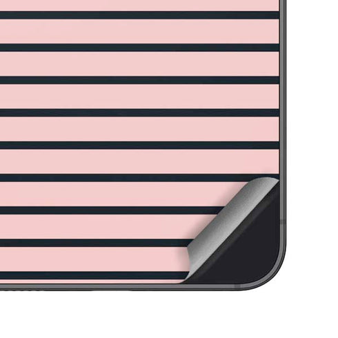 Pink and Black Stripes Galaxy S25 Skin
